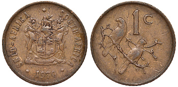 ЮАР 1 цент 1970 KM 82 бронза 4164-565