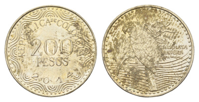 Колумбия 200 песо 2014 KM 297 медь цинк никель 4664-469