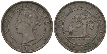 Остров Принца Эдуарда, Канада 1 цент 1871 Виктория (1837-1901) KM 4 бронза 95-212