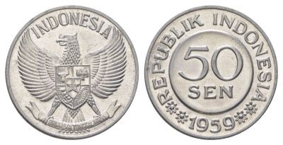Индонезия 50 сен 1959 KM 14 алюминий UNC 4624-947