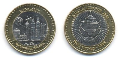 Малайзия 1 ринггит 2000 кубок биметалл UNC 00-00