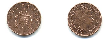 Великобритания 1 пенни 2002 Елизавета II (1952-2022) KM 986, Spink 4710 (B5) сталь плакированная медью 177-552