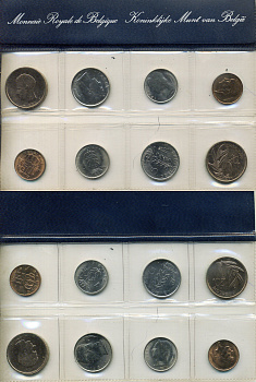 Бельгия набор из 8 монет (50 сантимов; 1, 5 и 10 франков) 1981 Belgie - Belgique, в оригинальном буклете мондвора KM SS17 (134.1, 135.1, 142.1, 143.1, 148.1, 149.1, 155.1 и 156.1) UNC 8-2-05-90