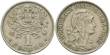 Португалия 1 эскудо 1962 KM 578 медно-никель 4148-416