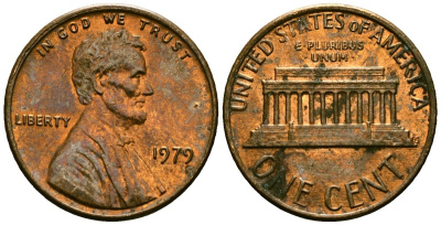 США 1 цент 1979 KM 201 медь цинк 4136-963