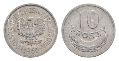 Польша 10 грошей 1965 Y AA47 алюминий aUNC 4636-416