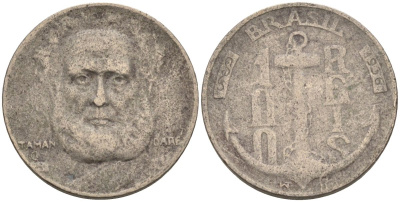 Бразилия 100 рейс 1936 Маркиз Тамандаре KM 536 медно-никель 4115-523