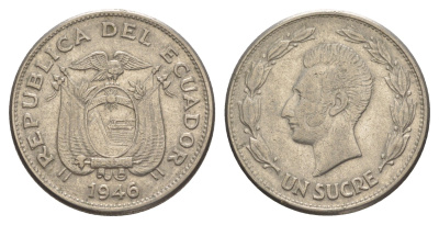 Эквадор 1 сукре 1946 KM 78.2 никель 4641-634