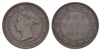 Канада 1 цент 1900 Виктория (1837-1901) KM 7 бронза 4654-1222