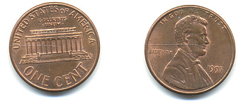 США 1 ЦЕНТ 1997 ЛИНКОЛЬН KM 201b цинк плакированный медью UNC 179-465