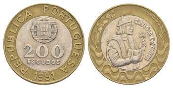 Португалия 200 эскудо 1991 Гарсия Де Орта (1501-1568) KM 655 биметалл 4393-1132