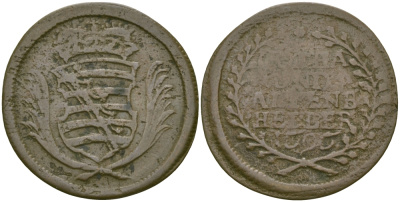 Саксен-Гота-Альтенбург 1 геллер 1696 медь 99-725