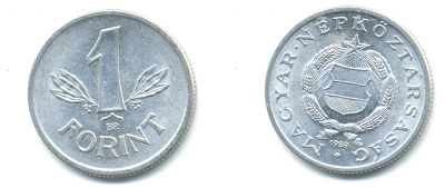 Венгрия 1 форинт 1989 BP, Народная республика (1949-1989) KM 575 алюминий UNC 83-1351