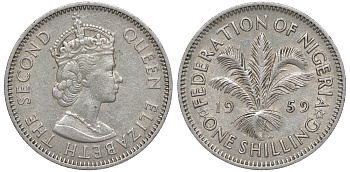 Нигерия 1 шиллинг 1959 KM 5 медно-никель 4606-422