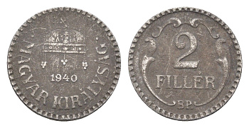 Венгрия 2 филлера 1940 BP KM 518 сталь 4665-468