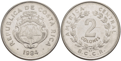 КОСТА-РИКА 2 КОЛОНА 1984 L KM 211.2 нержавеющая сталь 67-1024