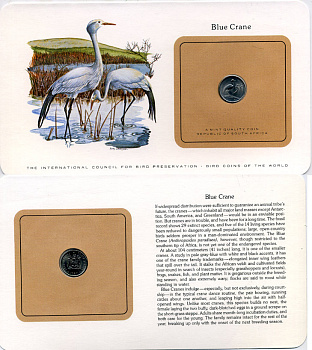 ЮАР 5 центов 1980 СЕРИЯ МОНЕТЫ МИРА С ИЗОБРАЖЕНИЕМ ПТИЦ, В ОРИГИНАЛЬНОМ БУКЛЕТЕ С ОПИСАНИЕМ KM 84 никель UNC 5121-25