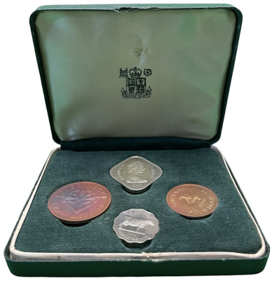 Гернси набор из 4 монет 1966 в оригинальной коробке KM PS6 (15, 16, 18, 19) PROOF 00-00