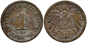 ГЕРМАНИЯ 1 ПФЕННИГ 1898 A KM 10, J. 10 медь 4387-262