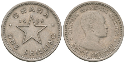 Гана 1 шиллинг 1958 KM 5 медно-никель 175-217