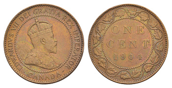 Канада 1 цент 1904 Эдуард VII (1901-1910) KM 8 бронза 4637-137