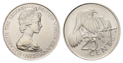 Британские Виргинские острова 25 центов 1973 KM 4 медно-никель UNC 4650-824