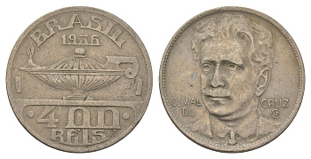 Бразилия 400 реалов 1936 Освалду Крус KM 539 медно-никель 4624-1232