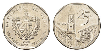 Куба 25 сентаво 2008 площадь в Тринидаде KM 577.2 сталь плакированная никелем 4646-436
