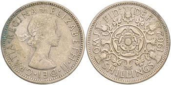 Великобритания 2 шиллинга (флорин) 1962 Елизавета II (1952-2022) KM 906, Spink 4146 медно-никель 189-643
