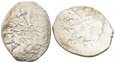 АЛЕКСЕЙ МИХАЙЛОВИЧ 1 КОПЕЙКА XVII ВЕК залипушка???? серебро 261-529