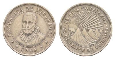 Никарагуа 25 сентаво 1965 KM 18.2 медно-никель 4641-255