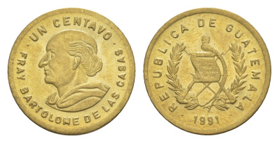 Гватемала 1 сентаво 1991 KM 275 латунь UNC 4644-255