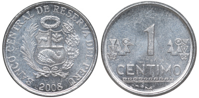 Перу 1 сентимо 2008 LIMA KM 303.4a алюминий aUNC 4189-1025