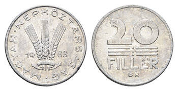 Венгрия 20 филлеров 1988 BP KM 573 алюминий 4664-1246