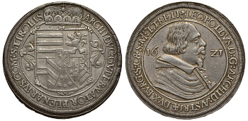 Австрия, Священная Римская империя, Тироль 1 талер 1621 дом Габсбургов, Эрцгерцог Леопольд V  Тирольский (1619-1632), монетный двор Халл Moser/Tursky 422 серебро 00-000-00