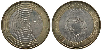 Словения 3 евро 2009 100 лет первому полету самолета Эдварда Русяна KM 85 биметалл 107-125