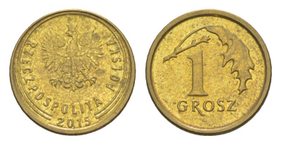 Польша 1 грош 2015 Y 923 сталь плакированная латунью UNC 4625-122