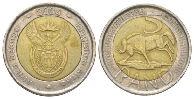 ЮАР 5 рандов 2004 KM 281 биметалл 4626-826