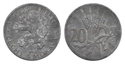 Богемия и Моравия 20 геллеров 1941 KM 2 цинк 4679-635
