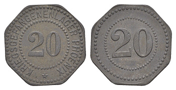 Херде (Пруссия) 20 пфеннигов ND лагерный жетон Men05 11722.5, Men18 14670.5 цинк 1518-124