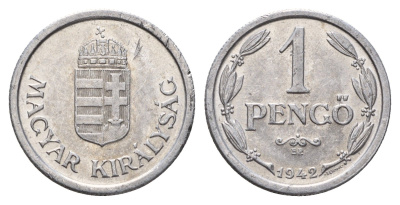 Венгрия 1 пенге 1942 KM 521 алюминий 46-458
