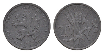 Богемия и Моравия 20 геллеров 1941 KM 2 цинк 4643-1064