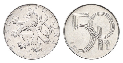Чехия 50 геллеров 1995 KM 3 алюминий UNC 192-563