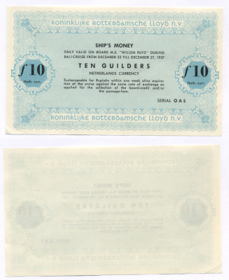 Нидерланды 10 гульденов 1957 на покупку товаров, бакалеи, гастрономии, хлеба, галантерии в магазине KONINKLIJKE ROTTERDAMSCHE LLOYD N.V   бумага  UNC (пресс) 444-31-1-1