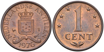 Нидерландские Антилы 1 цент 1976 Юлиана (1948-1980) KM 8 бронза 4169-265