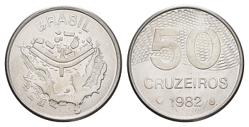 Бразилия 50 крузейро 1982 KM 594.1 нержавеющая сталь UNC 4642-1232