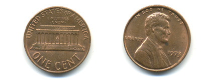США 1 ЦЕНТ 1973 ЛИНКОЛЬН KM 201 медь цинк 179-329