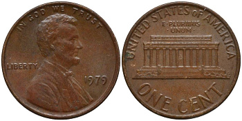 США 1 ЦЕНТ 1979 ЛИНКОЛЬН KM 201 медь цинк 4547-647