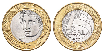 Бразилия 1 реал 2013 KM 652a биметалл UNC 4646-145