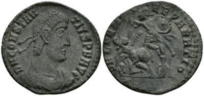 Римская Империя центенионалий 354 - 355 Констанций II FEL TEMP REPARATIO Сисция Good Very fine (C3) RIC 350 бронза 1073-3-4-3